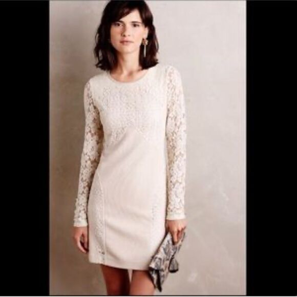 Anthropologie Cream Lace Dress Plenty by Tracy Reese - Picture 1 of 12